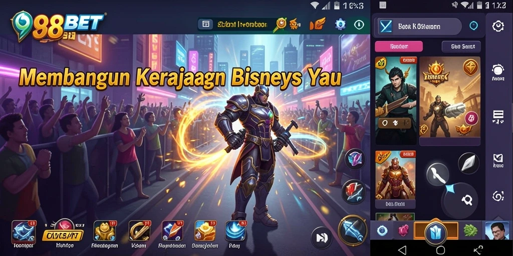 Gameplay 988BET menampilkan grafis menarik dan strategi bisnis yang mendalam.