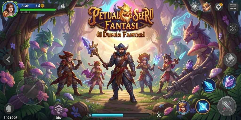 Tampilan menarik dari aksi pertempuran AJO89 di dunia fantasi.