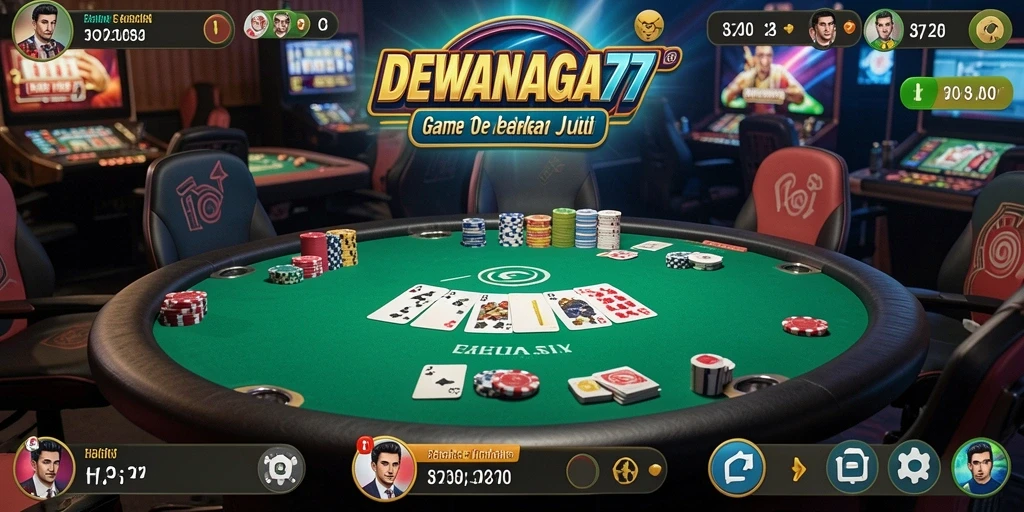 Screenshot utama DEWANAGA77 yang menunjukkan gameplay Poker yang seru.