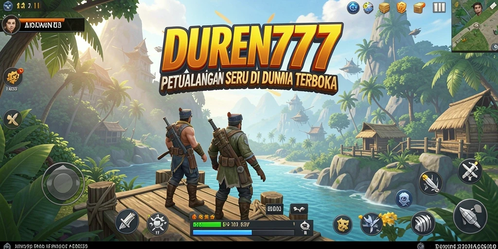 Screenshot gameplay DUREN777 menunjukkan petualangan seru di dunia terbuka.
