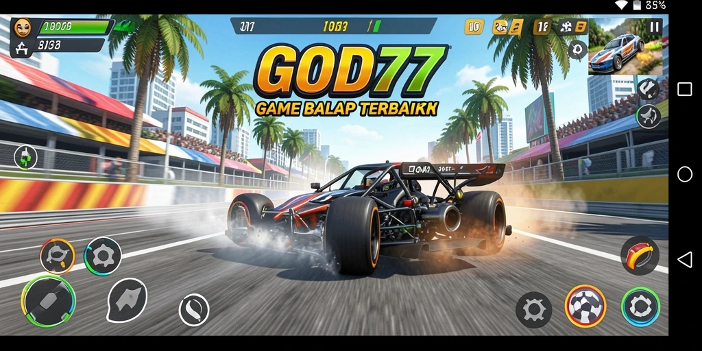 Gameplay balap yang mendebarkan dan visual yang memukau.