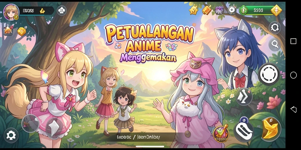 Tampilan dinamis dari gameplay ID098 yang penuh petualangan Anime.