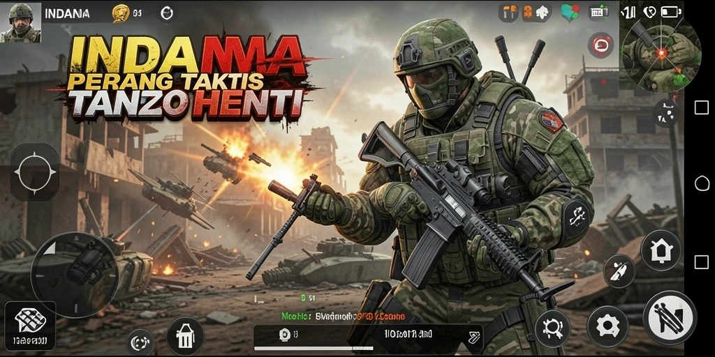 Tampilan menarik dari gameplay seru di INDAAA dengan aksi FPS intens.