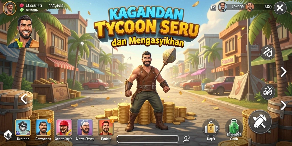 Gameplay KAGANDAN menampilkan aktivitas bisnis yang seru dan interaktif.