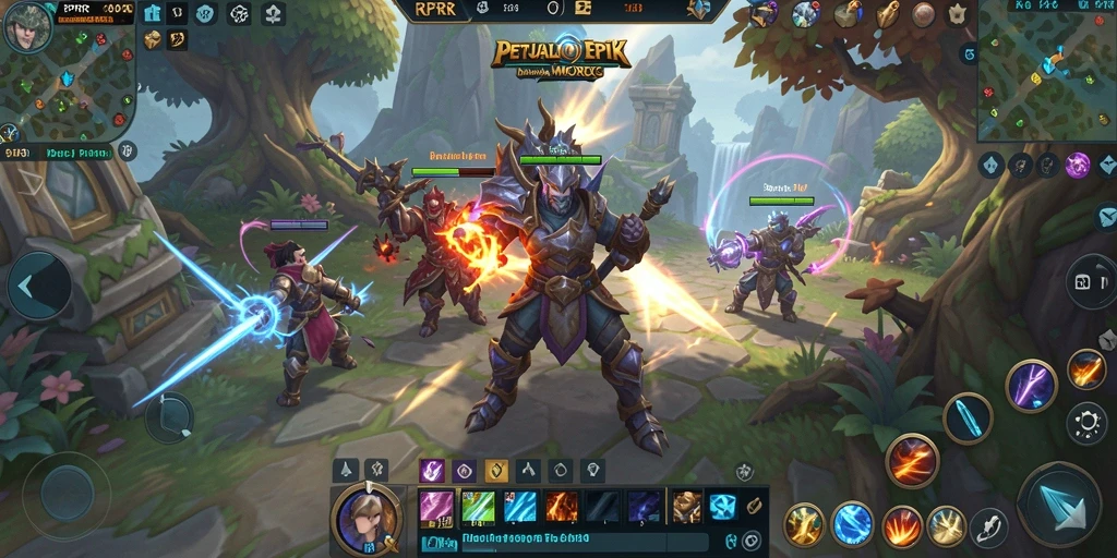 Tampilan gameplay RPRR menampilkan aksi epik dalam dunia fantasi MMORPG.