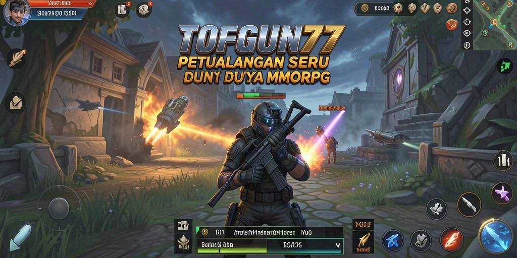 Tampilan gameplay epik dalam TOPGUN77 dengan aksi seru.