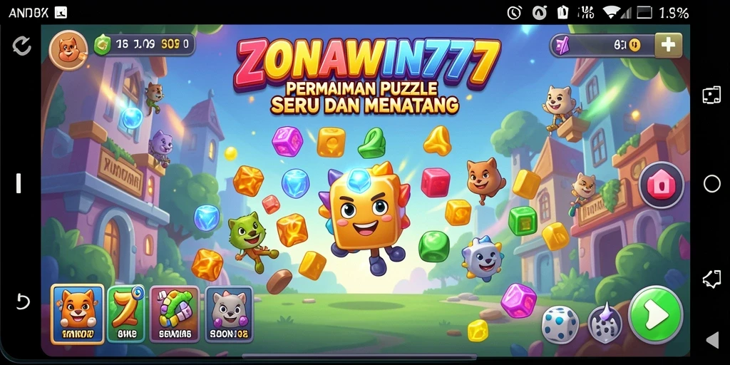 Tampilan gameplay ZONAWIN777 yang penuh warna dan menantang.